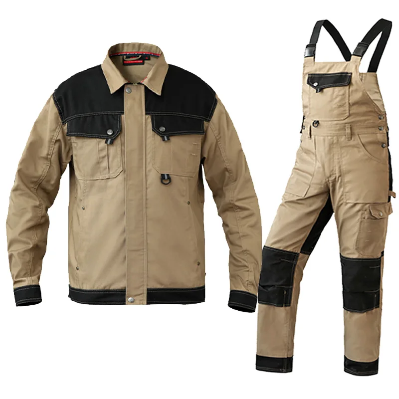 Work jacket work trousers overalls multi-pocket wear-resistant working pants men workwear Pants With Knee Pads work coverall suit mens work pants