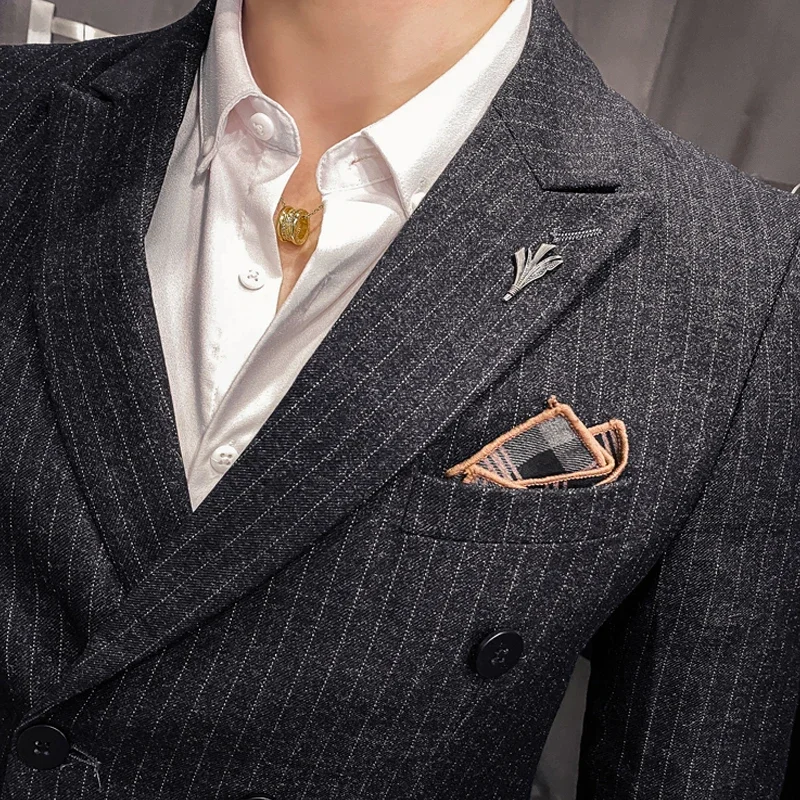25 Colors 1 Pcs Blazer No Pants S-7XL New Wedding Dress Formal Business Slim Mens Suit Jacket Plaid Striped Solid Color 6