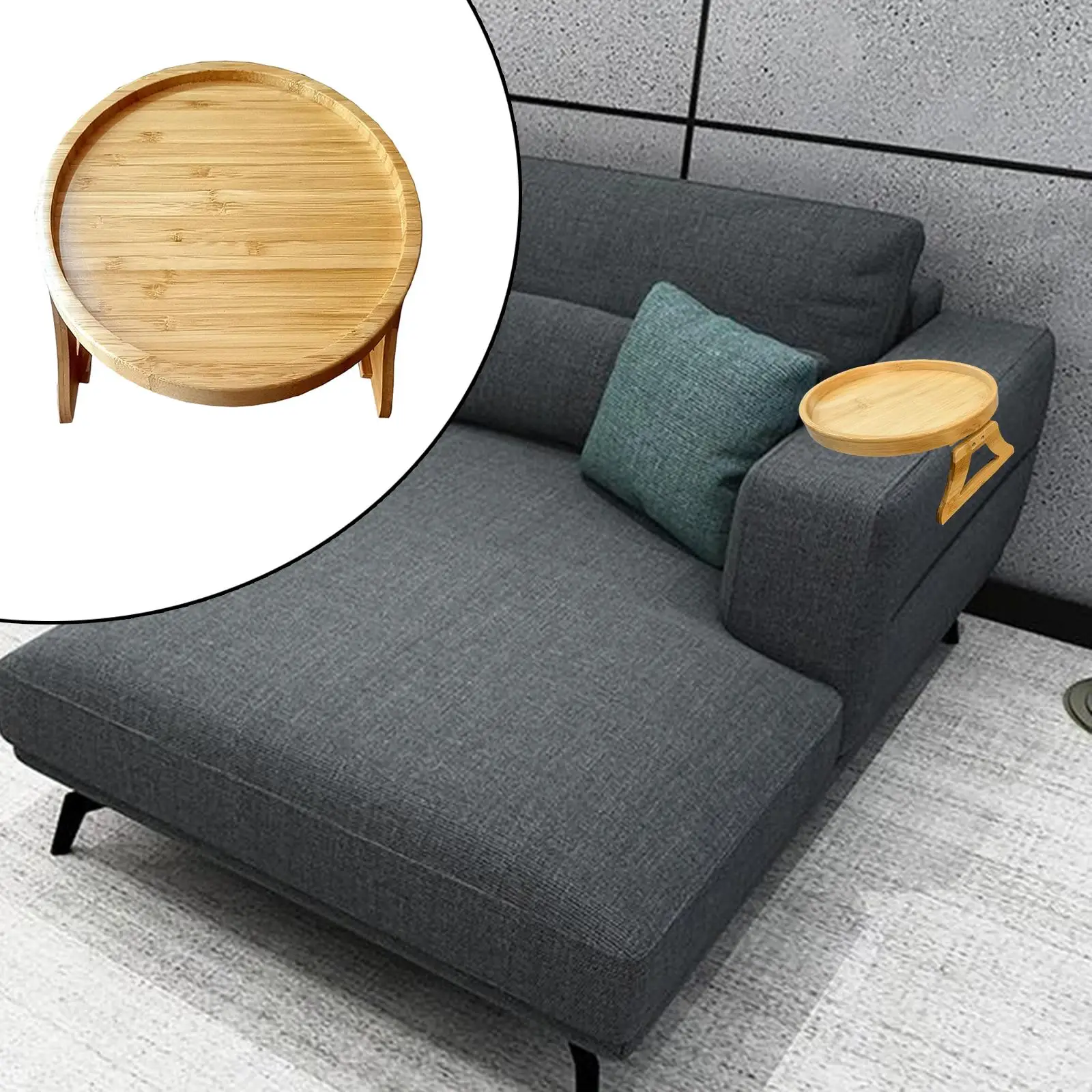 Modern Sofa Armrest Tray - Stylish Wooden Tableware for and Drinks