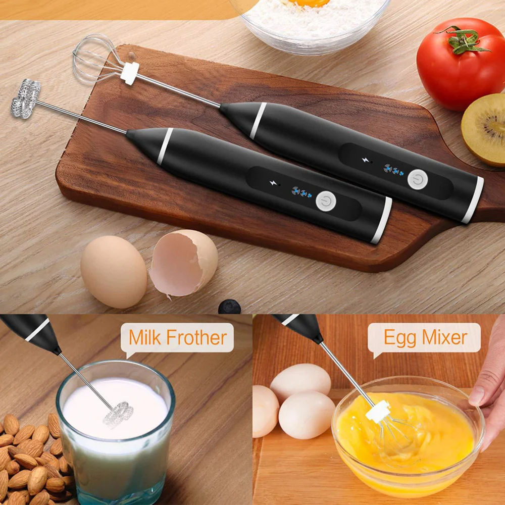 USB Electrical Milk Frothers Electric Handheld Blender with Mini Coffee Maker Whisk Mixer for Coffee Cappuccino Cream Foamer 5