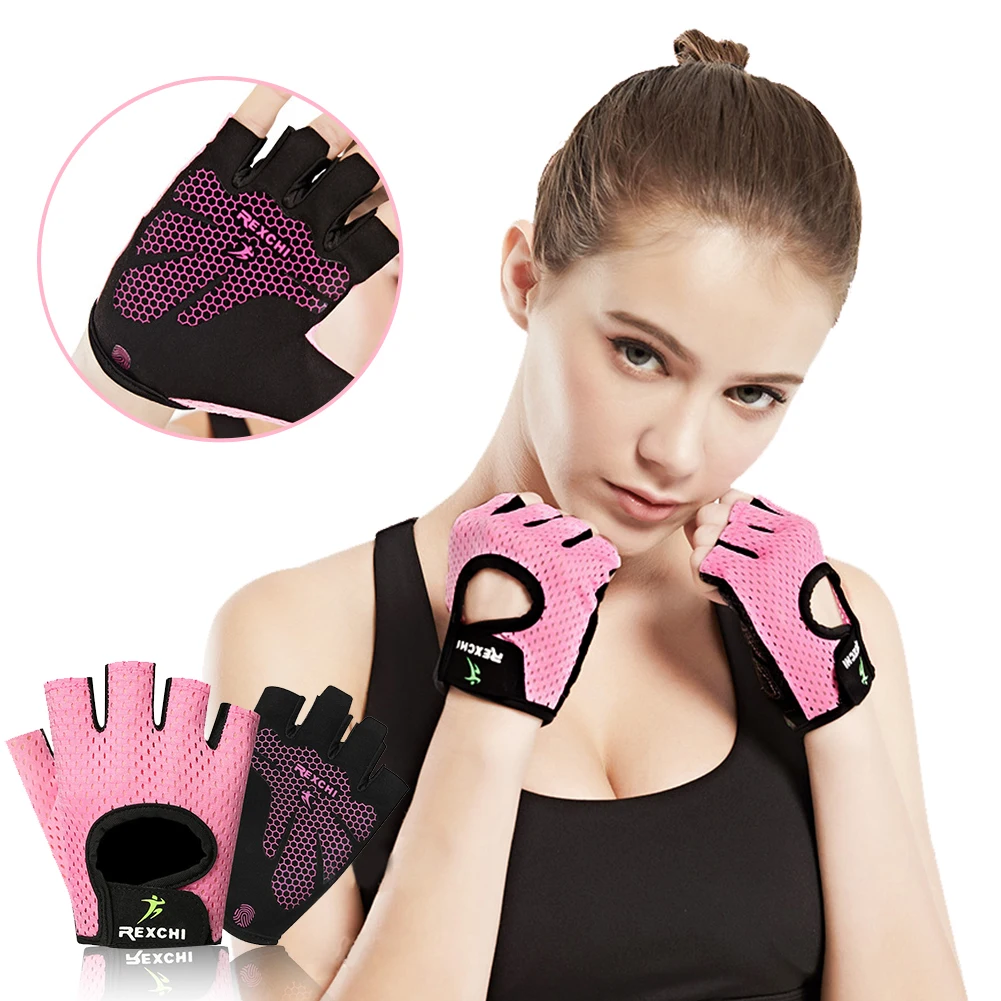 AUBTEC Cycling Gloves Fitness Gloves Gym Weightlifting Yoga Bodybuilding Training Thin Breathable Non-slip Half Finger Gloves