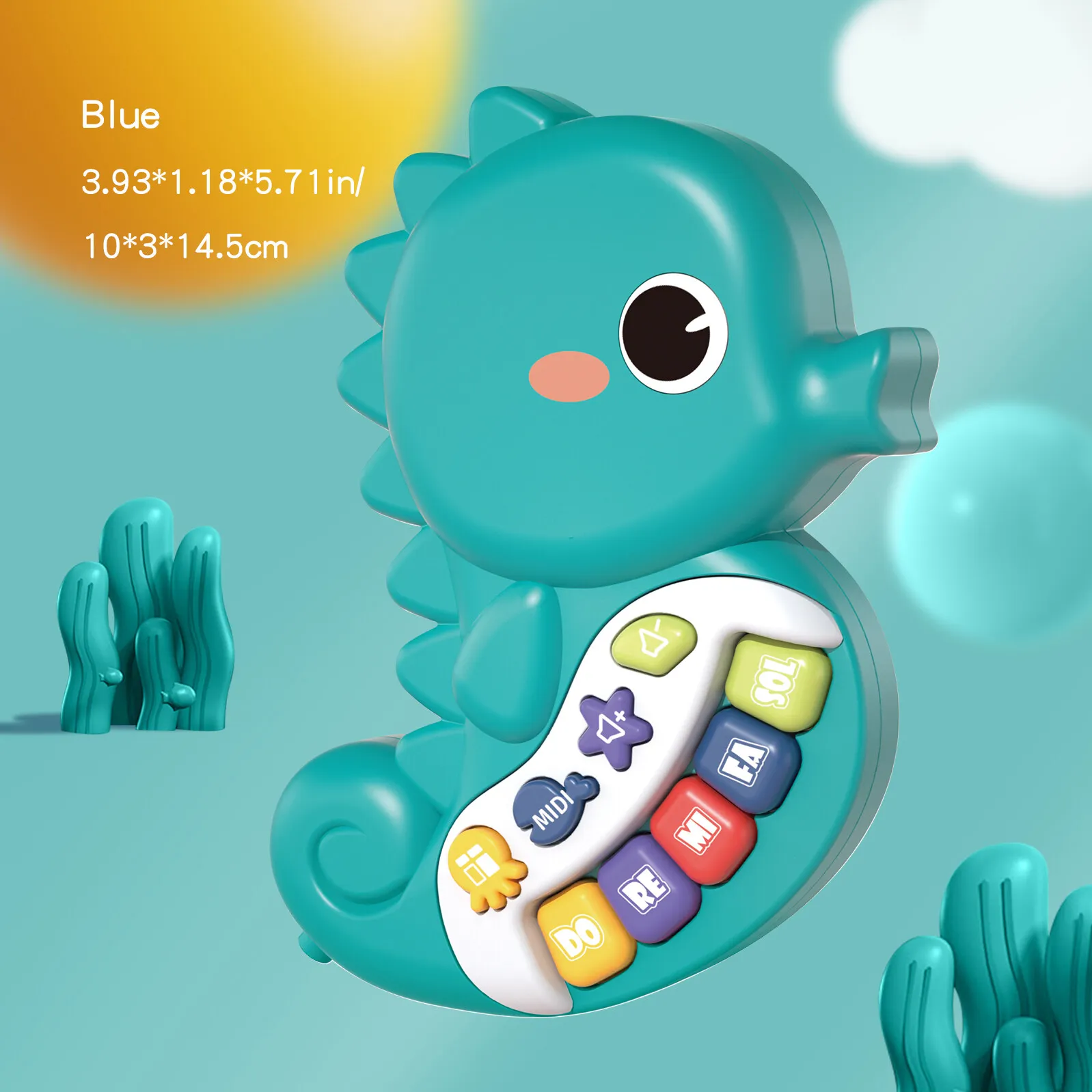 Music Toys Baby Piano Multifunctional Seahorse Electronic Piano With Music and Light Boys Girls Toys Kids Gifts age1+