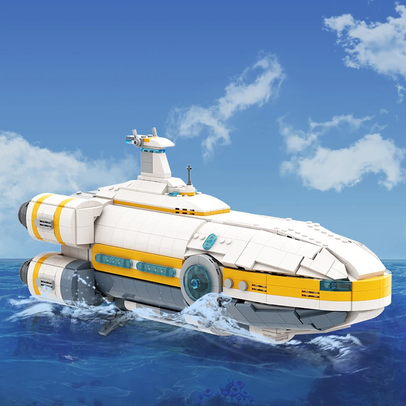 MOC Game Subnautica Seamoth Vehicle Submarine Set Building Blocks Kits Toys for Children Kids Gifts Toy Bricks Juguetes mould king moc high tech the suv g500 wagon off road vehicle truck model building blocks brick kids educational toys gifts