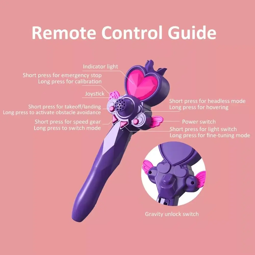 V40 Glitter Butterfly Quadcopter Airplane Model Gravity Sensing Remote Control Aircraft 2.4GHz RC Plane Mini Plane Toy