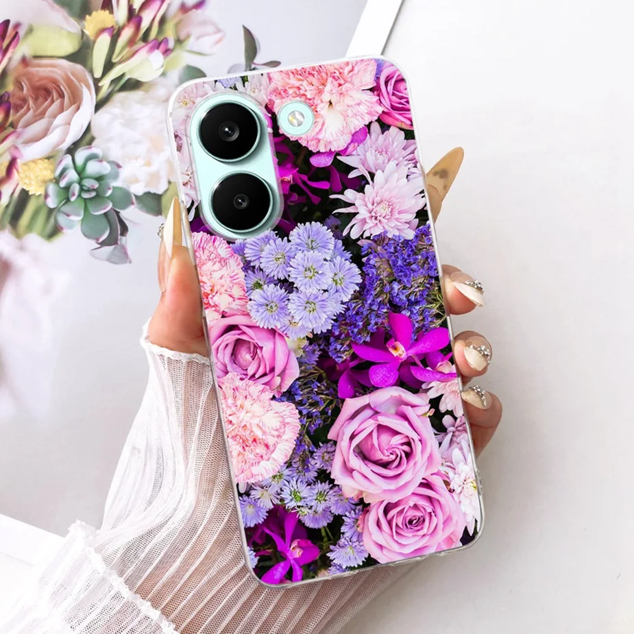 Colorful Flowers Painted Soft Slim Phone Case Cover