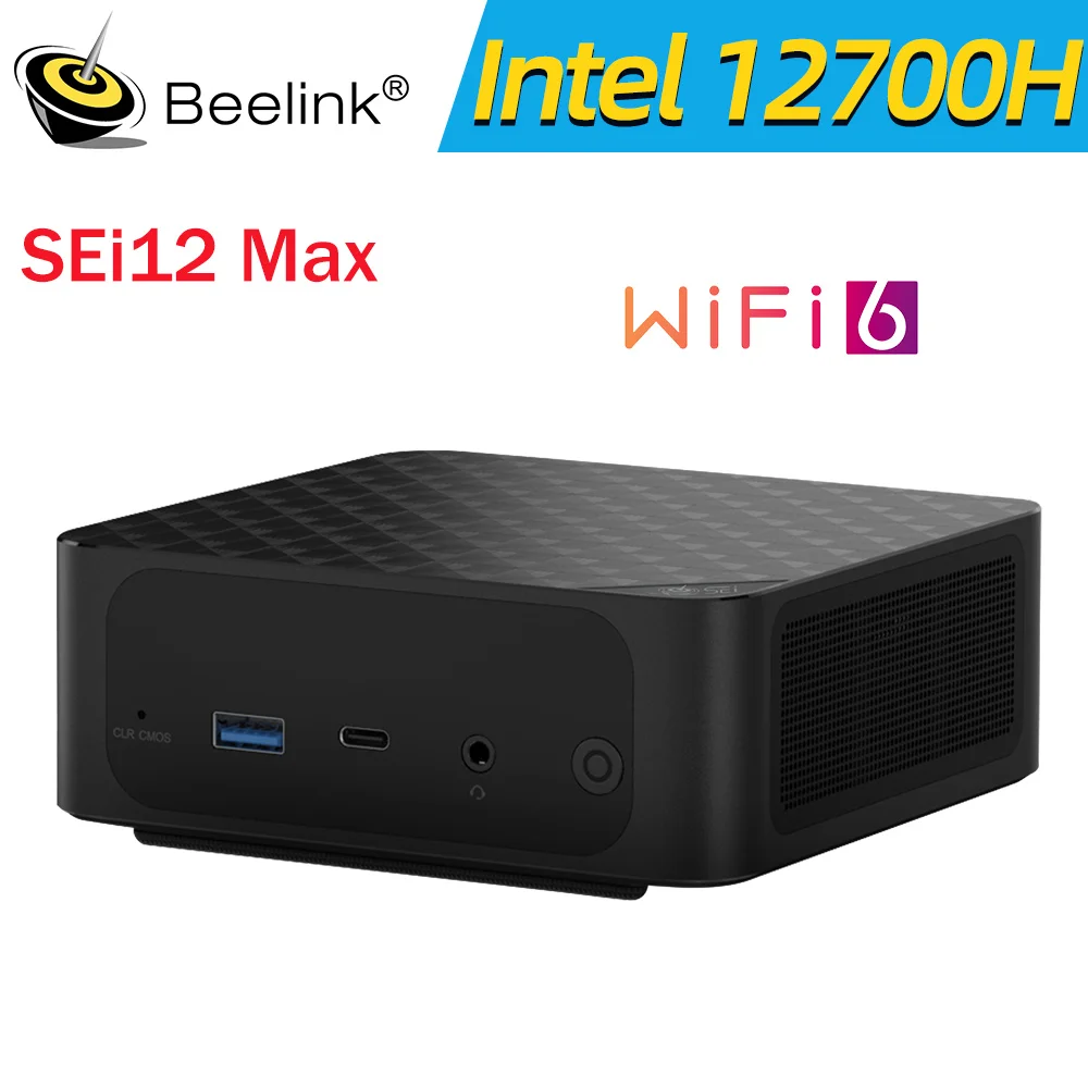 Beelink Sei12 Max 인텔 i7 12700H 데스크탑 오피스 컴퓨터, 10C, 16T, 최대 4.7GHz, 32GB DDR4, 500GB, M.2 NVMe SSD, 최대 54W, 신제품 