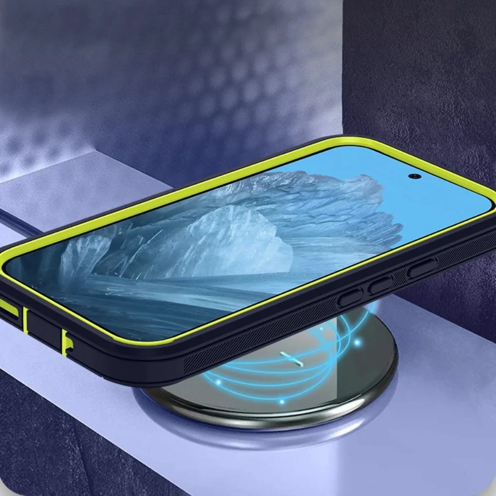 Durable Shockproof Rugged Armor Phone Case with Belt Clip and 3-Layer Hybrid Protection