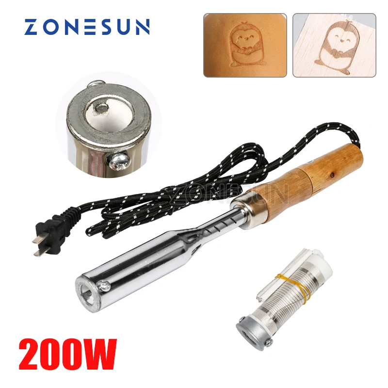 ZONESUN Embossing Machine Soldering Iron For Leather Hot Stamping Machine Leather Wood Cookie Branding Printing