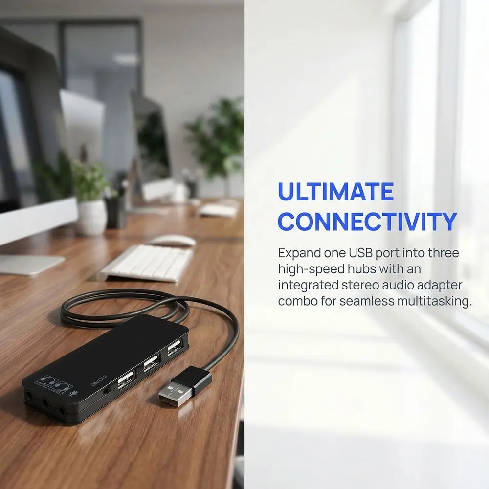 휴대용 3포트 USB 2.0 USB 2.0 허브 7.1CH 플러그 앤 플레이 USB 2.0 분배기 포트 분배기 게임 설정