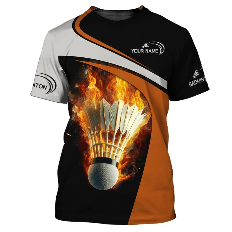 T-shirt sportiva da badminton Abbigliamento da uomo Cool Novel Stampa 3D Sport T-shirt a maniche corte ad asciugatura rapida T-shirt personalizzata per palestra estiva - immagine 2
