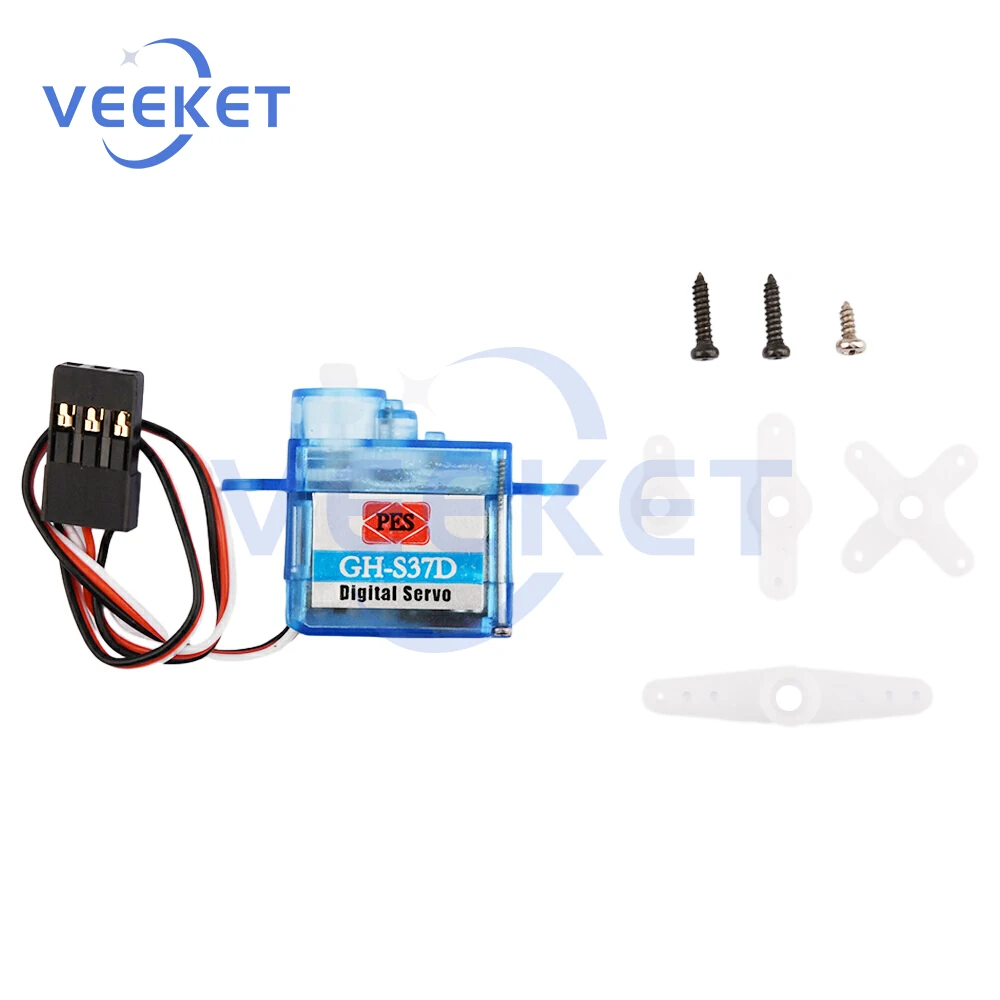 RC helikopter accessoires For PES GH-S37D 3.7g Servo Mini Micro Servo for RC vliegtuig Helikopter Boot Auto Trex 250 Vervangbare accessoires (Color : 2PCS