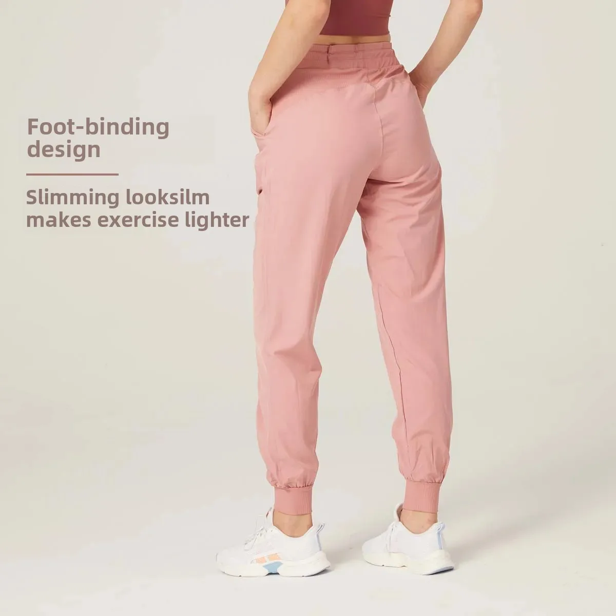Quick Dry Breathable Loose Women's Sport Pants Running Yoga Fitness Casual Nine Points Cuffed Sweatpants Slimming Effect