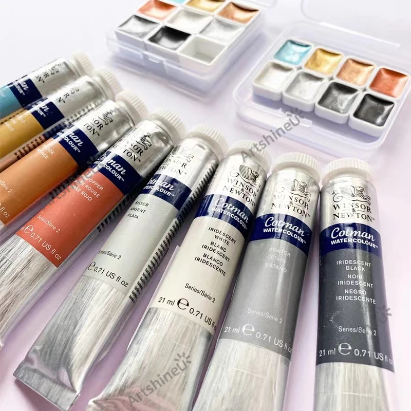 WINSOR & NEWTON Professional Metallic Pearlescent Watercolor Paint 1ML Portable Sub-packaging for Astists Art Supplies