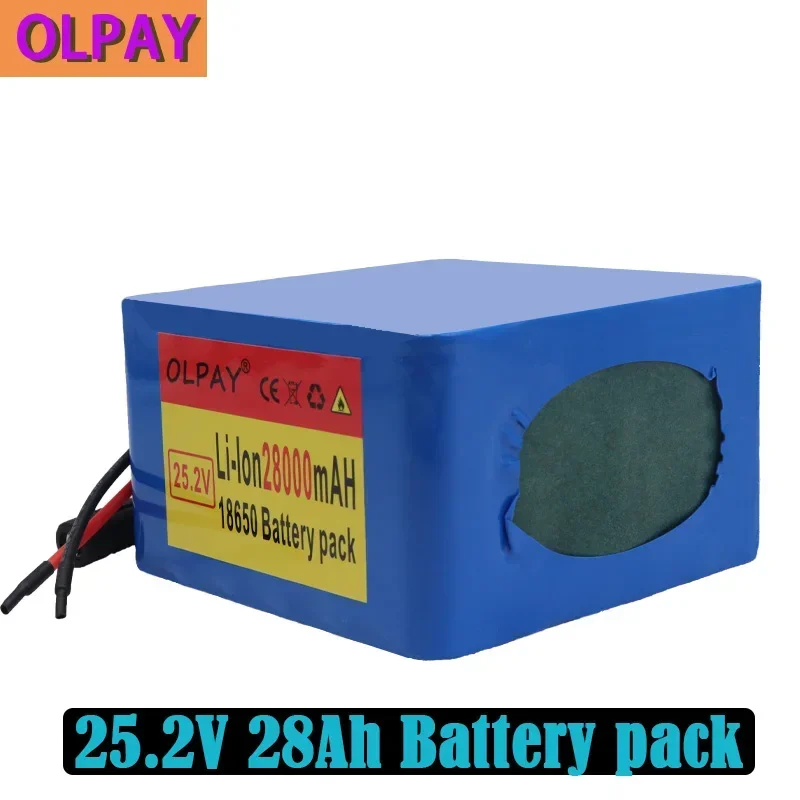 

Large-Capacity Battery Pack 6S6P 24V 28AH 25.2V E-Bike Scooter Wheelchair Four-Wheeler 18650 Lithium Battery Pack BMS