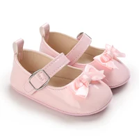 Baby Spring and Autumn Cute Bow Pink Soft Rubber Bottom Anti slip Princess Shoes 0-18 Months Newborn Casual Walking Shoes 2