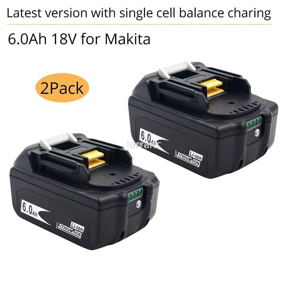 show original title Details about   18V 3Ah-6Ah Battery for Makita BL1860B BL1850B BL1830 LED/Charger DC18RD DC18RF 