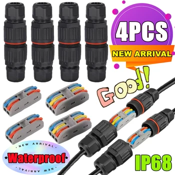 ใหม่ 4-1PC IP68 กันน้ํา Joint Wire Quick Connector 2/3 Pin Solder น้อยกว่าหลอดไฟ LED สายไฟกลางแจ้งกันฝน Terminal 1