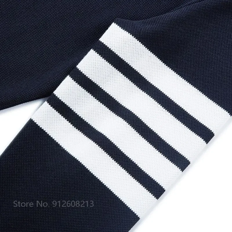 TTYGJ Men Golf Shirt Stripe Breathable Golf T-shirt Male Casual Long-sleeved Polo Sports Jersey Cotton Lapel Tops Mens Clothing