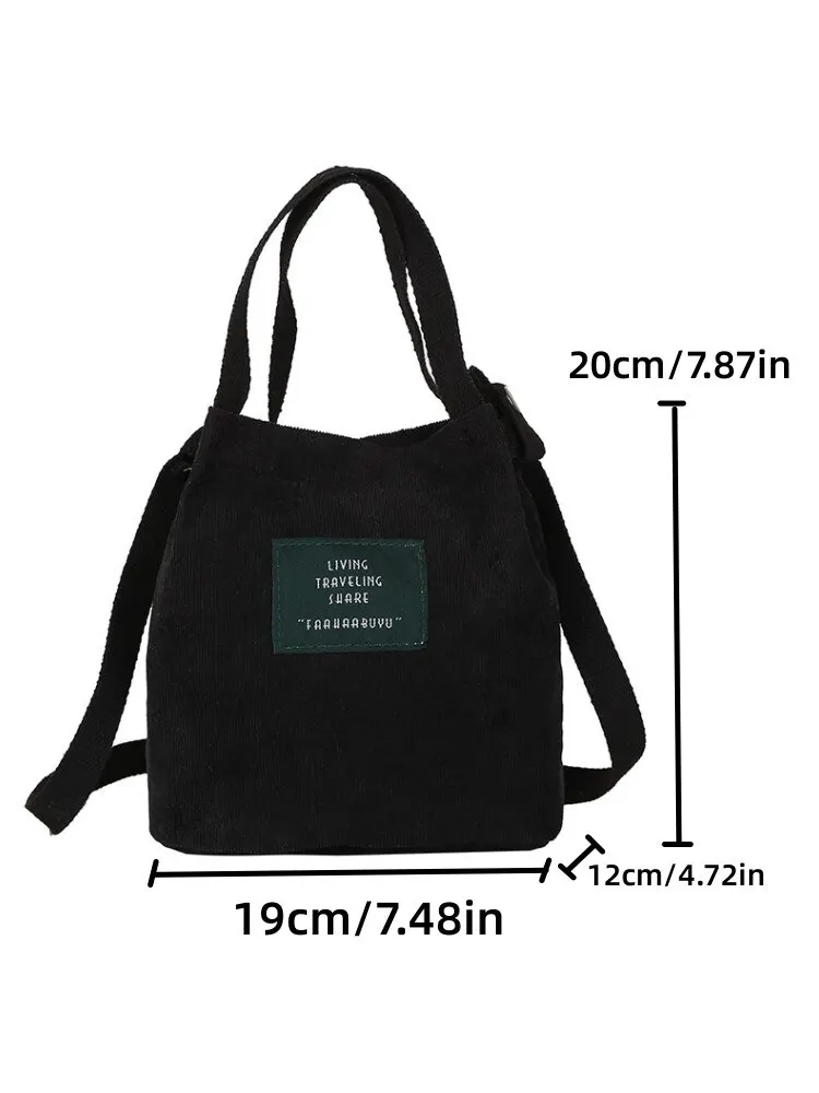 Sa098c4cd7d5b47838ae02c93eb3b9004d Retro Corduroy Canvas Simple Solid Color Literary Shoulder Original Bucket Cloth Bag Mallzona