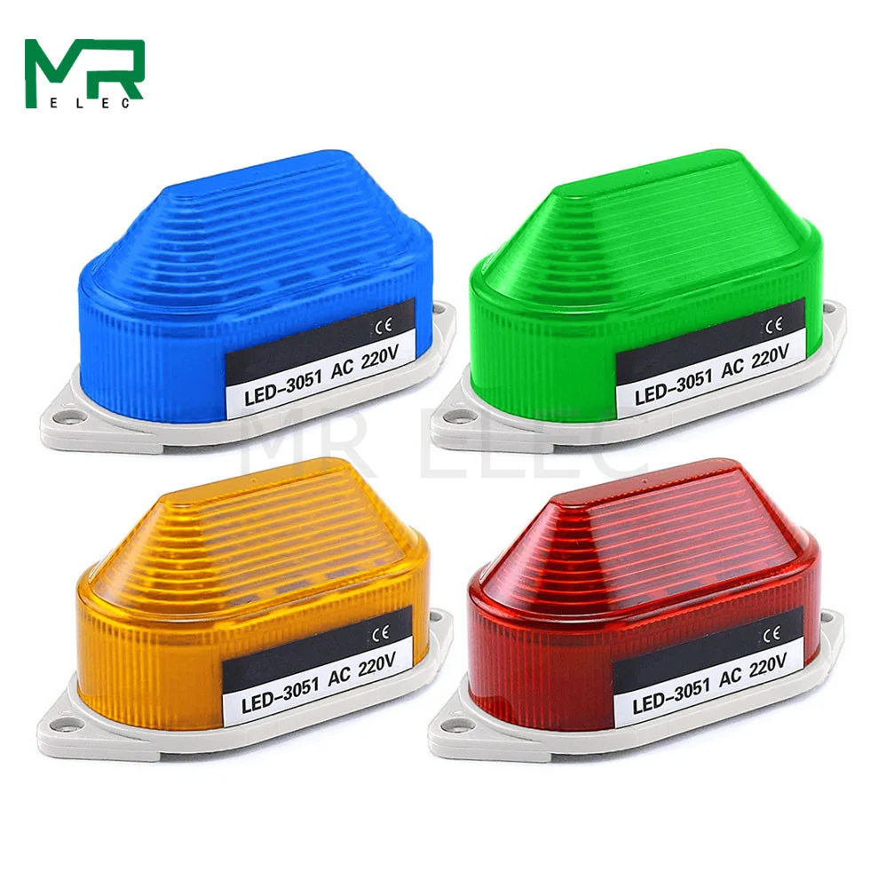 LED-3051 Strobe Signal Warning light  12V 24V 220V Indicator light LED Lamp small Flashing Light Security Alarm