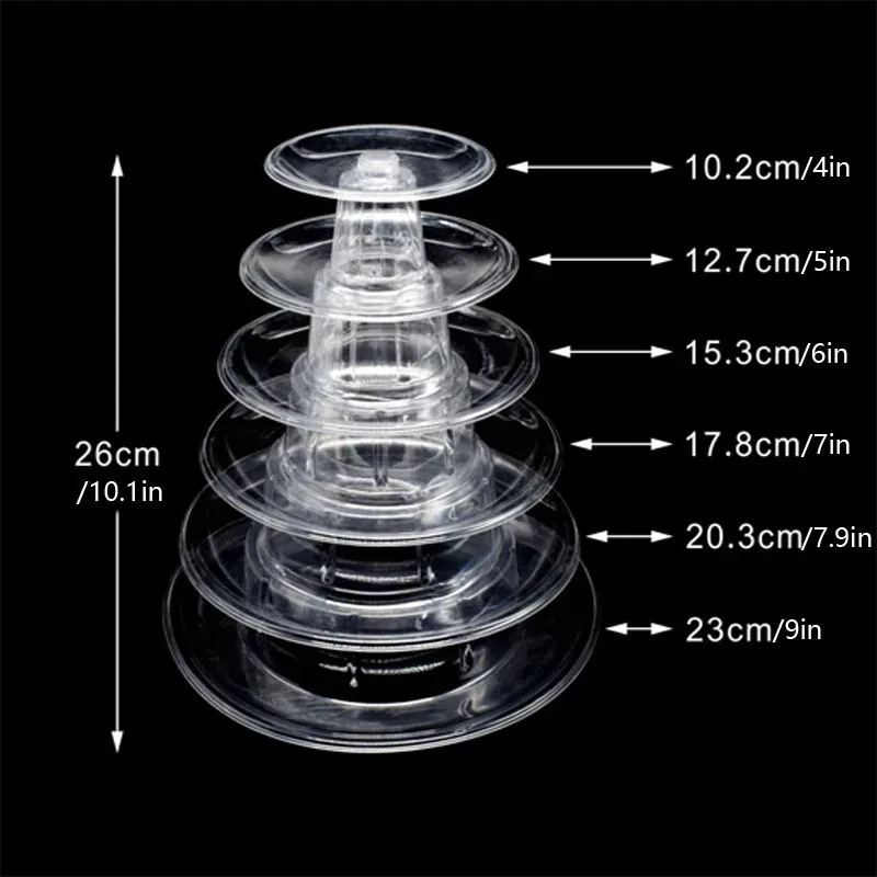 Description Picture 2 of itemCake Display Stand 6 Layers Macaroon Pyramid Tower Plastic Party Supplies Kitchen Wedding Birthday Cake Decor Bakeware Tools