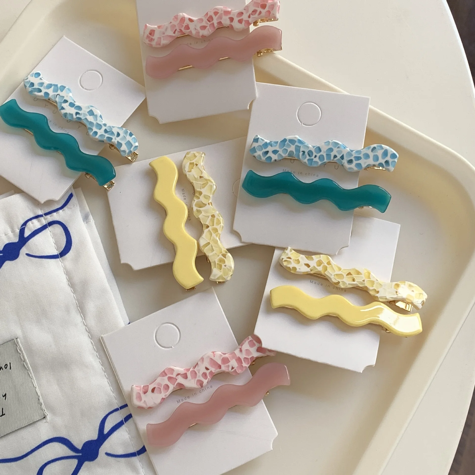 Korean version of acetic acid hairpin simple side clip temperament versatile one-word clip advanced bangs clip broken hairpin