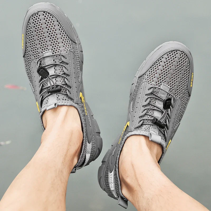 

Summer Hot Sell Hiking Trekking Shoes Men Non-Slip Breathable Outdoor Sport Climbing Shoes Hollow Out Mesh Sneakers Size 38-46