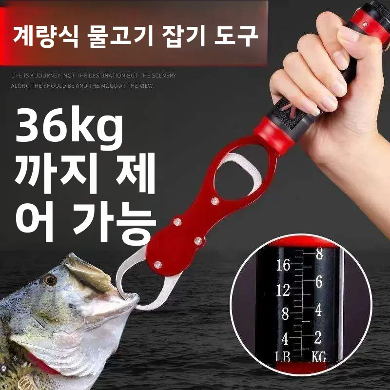 스페이스 알루미늄 낚시 클램프(저울 포함) 대형 물고기 제거용 낚시 바늘 제거기 다기능 낚시 도구 아웃도어 장비