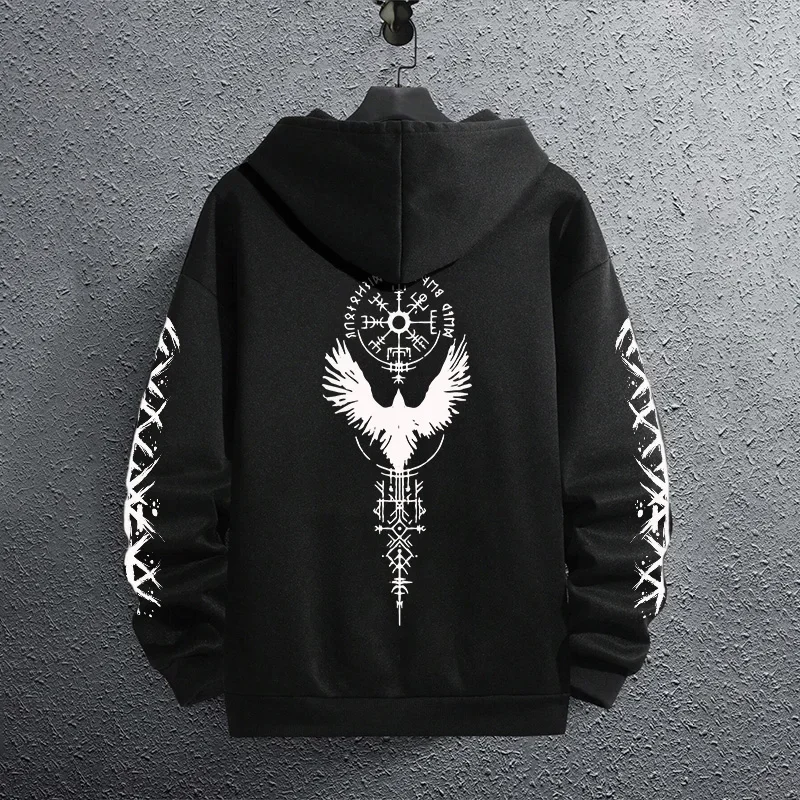 Black Sweatshirt Autumn Winter Casual Sporty Hoodie