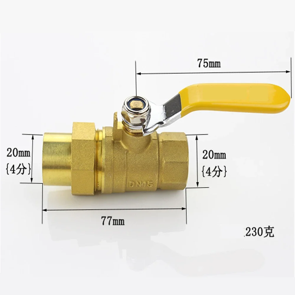 Full Copper Live Connection Type Gas Ball Valve / Gas Ball Valve Special For Water Heater