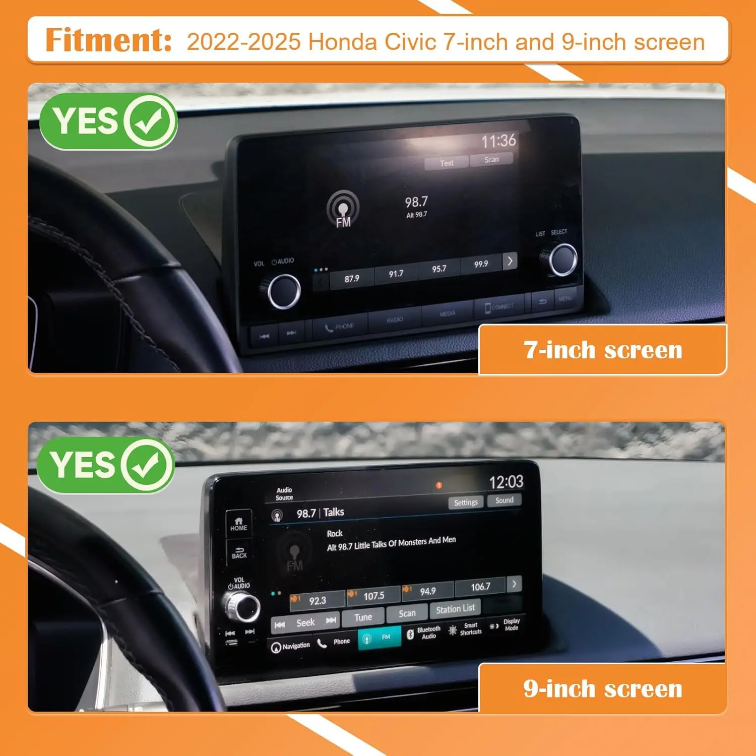 혼다 시빅 2022-2025용 대시보드 수납 정리함, 액세서리, 스크린 오디오 멀티미디어, 인테리어 센터 콘솔, 대시보드 장착형