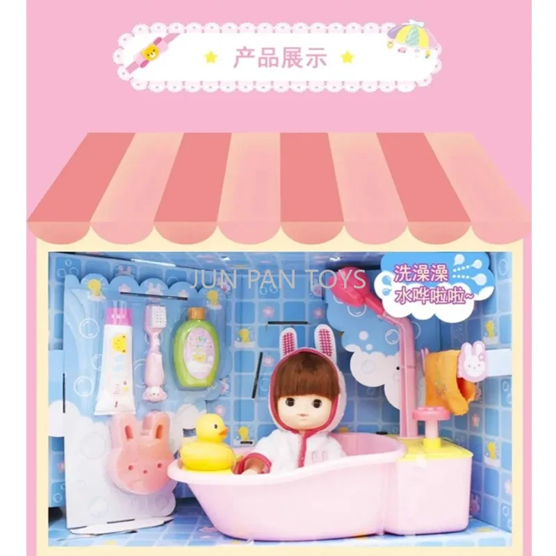 오리지널 미미 월드 토리 토리 인형 플레이 세트 목욕 시간 칫솔질 재미있는 수면 관리 인터랙티브 액세서리 소녀 생일 선물 장난감