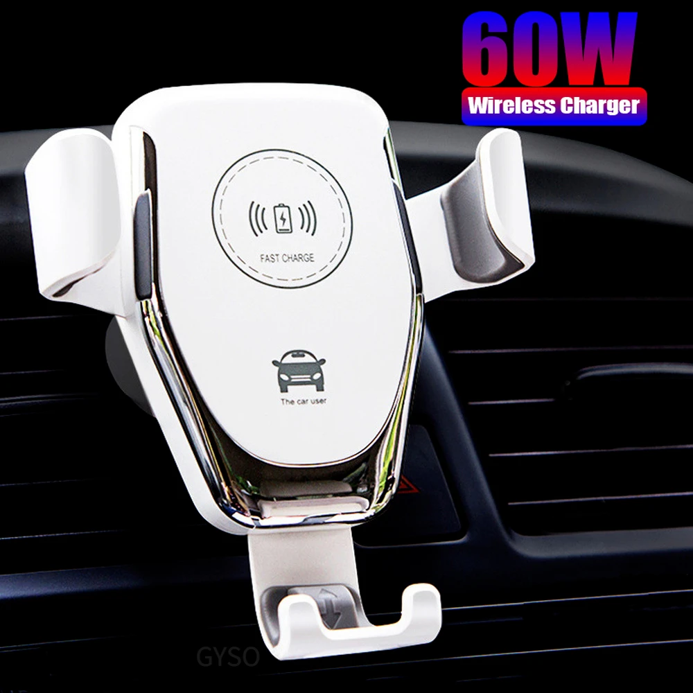 

60W Fast Wireless Car Charger For iPhone 15 14 13 12 Pro XS Max 8 wireless charging Mount Quick Charge Phone Car Holder Chargers