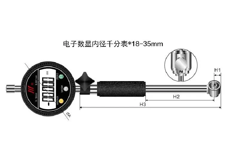 내경 보링 라인 보링 라운드 브래킷 10 바 4 전면 장착 0-18mm 0.001 디지털 다이얼 인디케이터 게이지