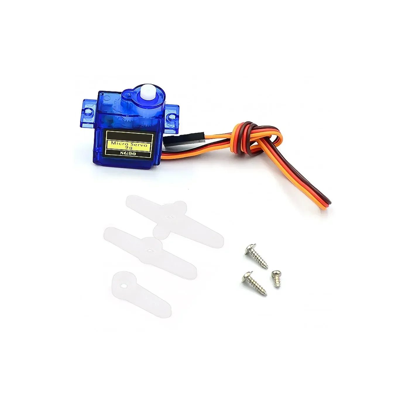 Servomoteur MG90S démonté révélant son moteur et circuit imprimé, utilisé en robotique et modélisme.