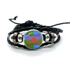 Gypsy Flag Romani Peoples Flag Tribal Ethnic Motifs Leather Bracelets Glass Dome Snap Button Bracelet & Bangles Jewelry Gift 1