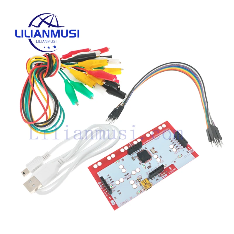 Kit Stater Fai Da Te Per Makey Con Mini Usb + Linea Di Clip A Coccodrillo Compatibile Con Arduino Kit Per Invenzione Childs