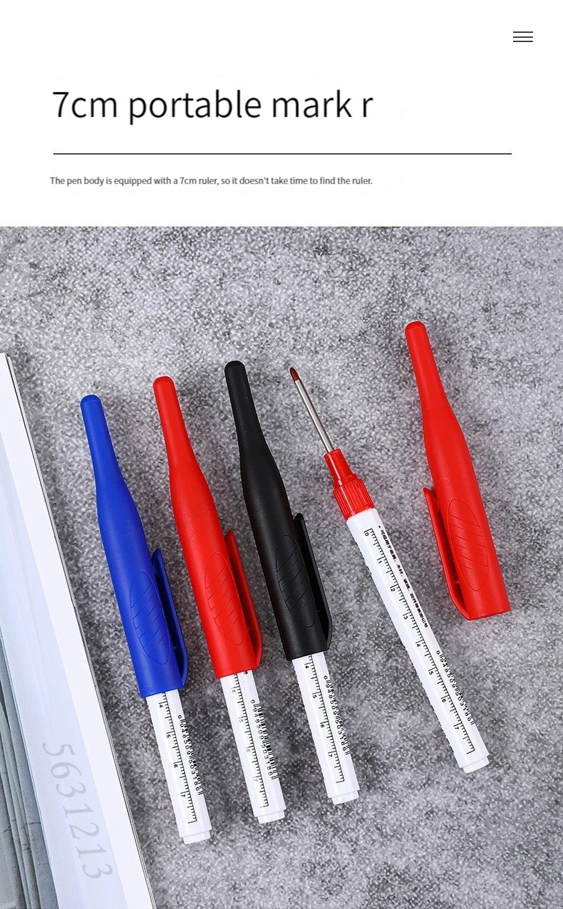 Haile 30/32 mm weißer Farbmarker mit langer Spitze, permanent, wasserfest, schnell trocknend, Tinte, tiefes Loch, Tischler-Markierungsstift für Tischler – Detail 8