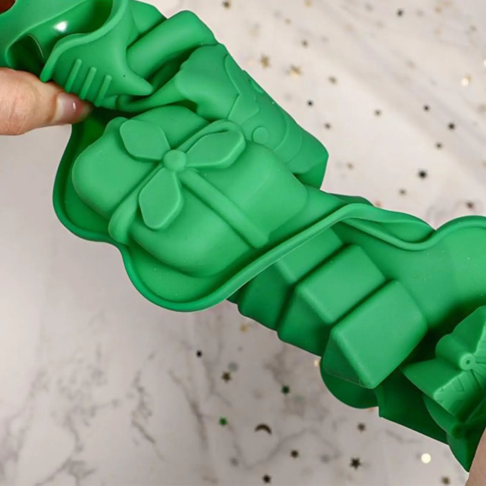 Christmas Chocolate Molds Silicone Silicone 6-Cavity Baking Supplies 3D Snowflake Tree Santa Moulds For Cupcake Topper Mousse