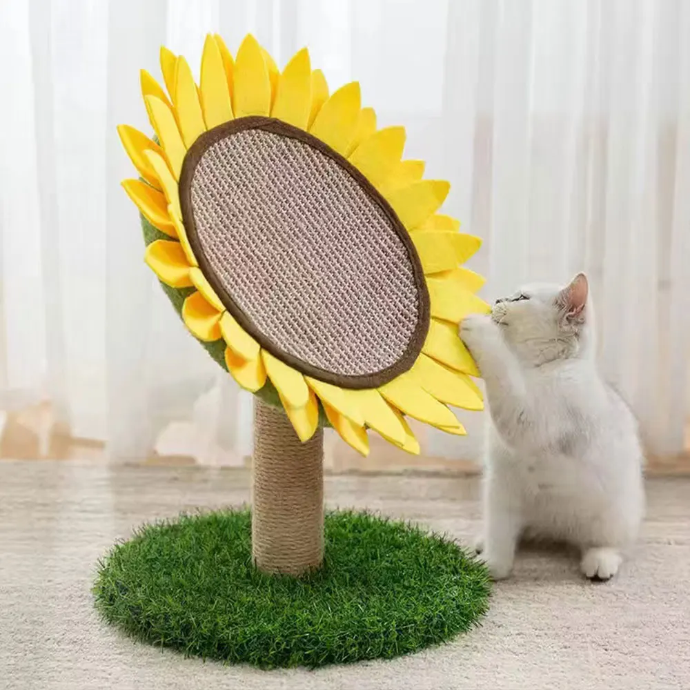 stylish sunflower cat scratcher made by meowgicians