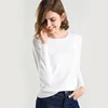 Ultra-fine merino wool ladies knitted O-neck breathable thin short-sleeved T-shirt solid color top 3
