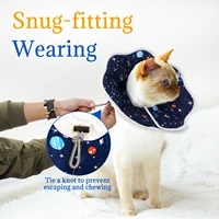 A new Elizabethan collar, stylish and high-value cartoon printed pet protective cover, dog protective cover, cat anti-licking st 1