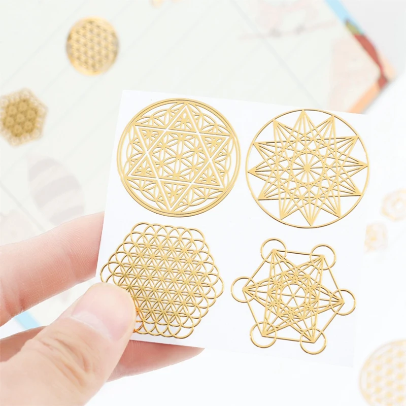 Wall Stickers Gas Pump Stickers Floor Stickers 16Pcs/Set Metal Energy Decor Sticker Flower Of Life