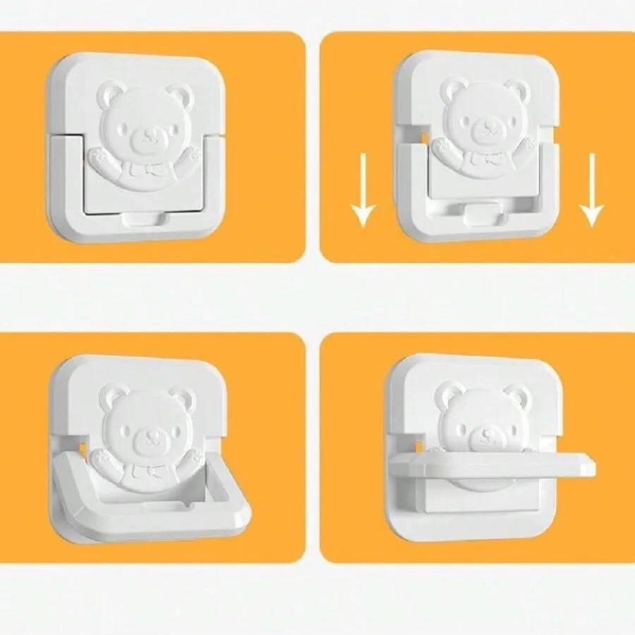 Socket Protection Cover Electrical Outlet Safety Protective Cover Cute Bear Baby Kids Anti Electric Shock Safety Power Strip Guard Protectors 10Pcs