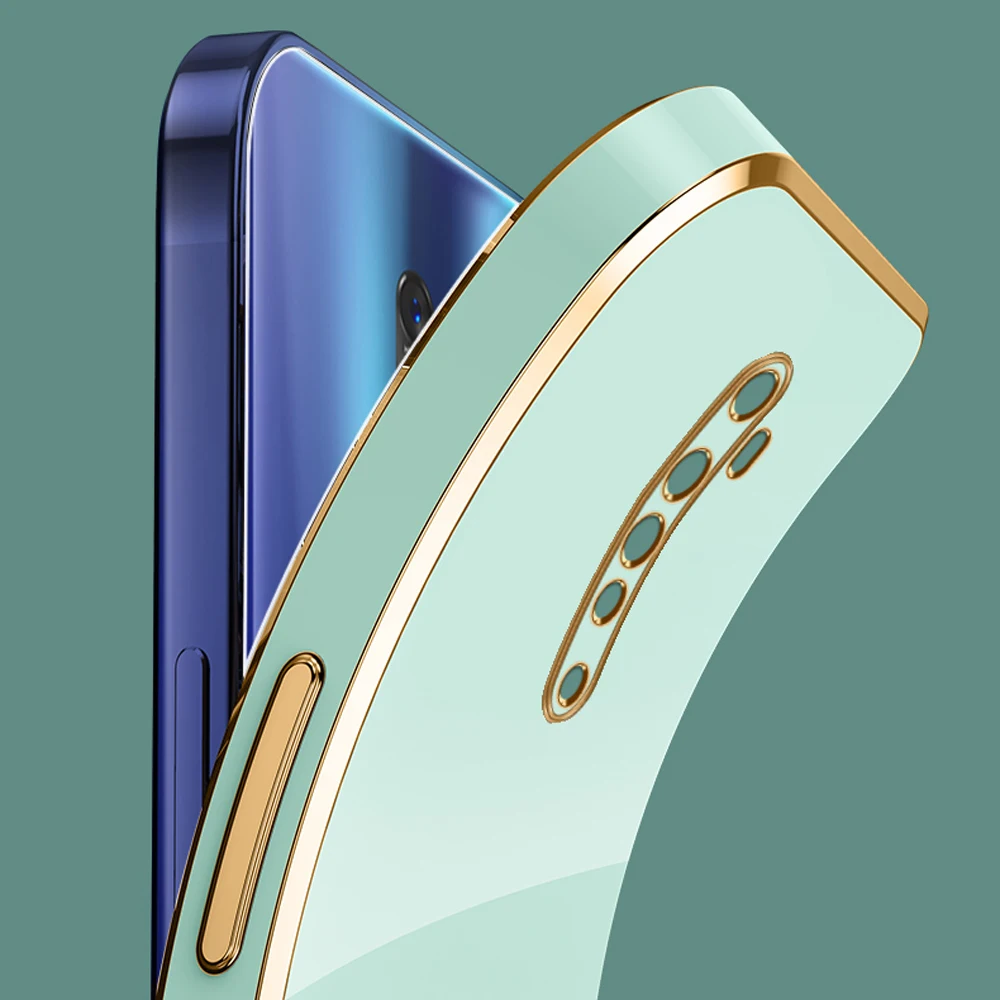 Luxury Square Plating ShockProof Silicone Back Cover