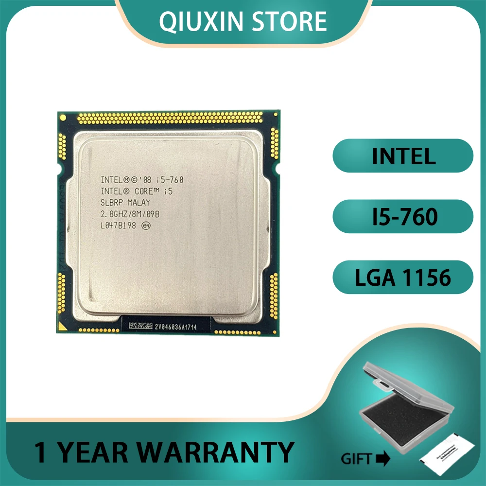 Processore Cpu Intel Core I5-760 I5 760 Ghz Quad-Core Quad-Thread Lga 1156 8M 95W 2.8