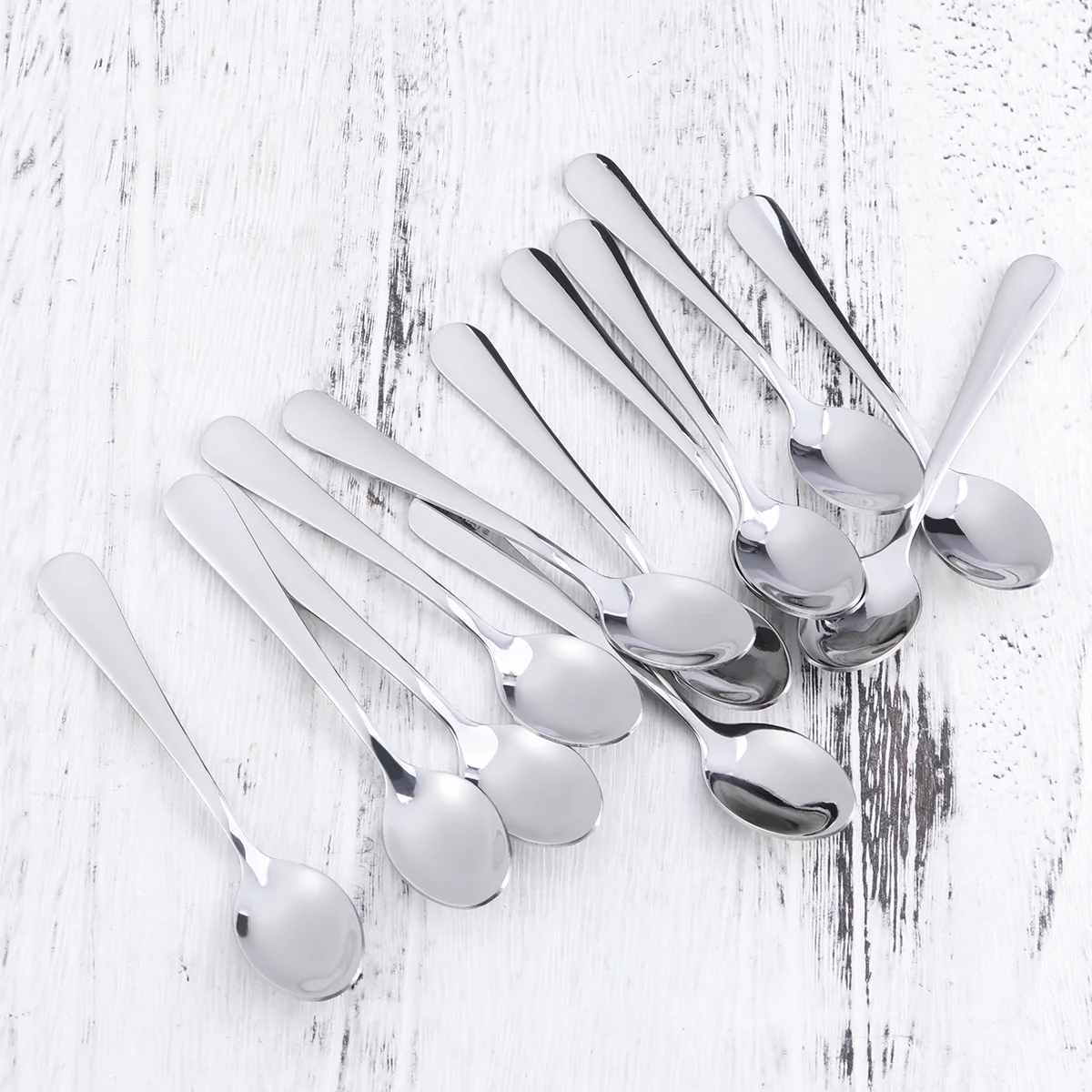

12 Coffee Spoons Stainless Steel Salt Sugar Scoop Spoon Tea Dessert Condiment Spoon Dining Cutlery for Home Restaurant