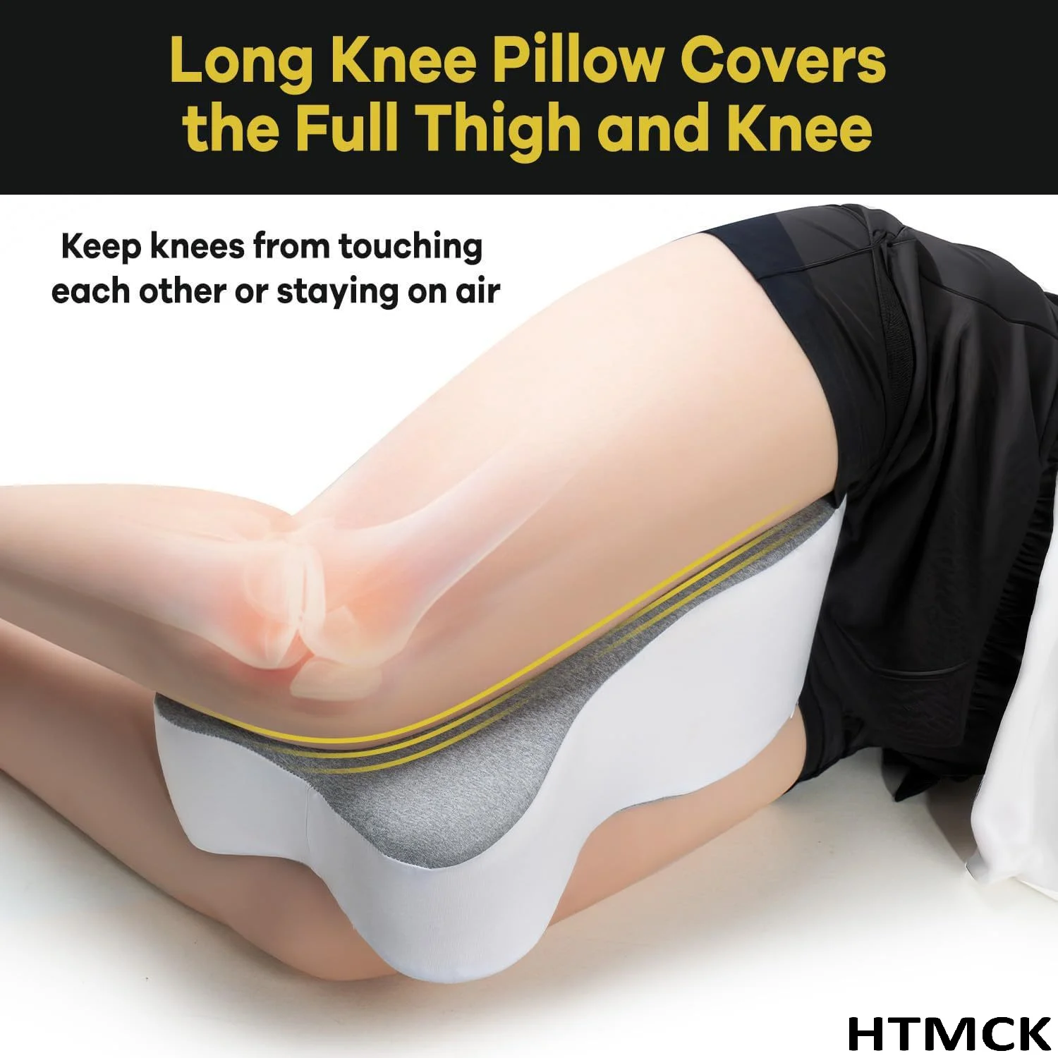 Enhanced Comfort Orthopedic Leg & Knee Pillow for Side Sleepers - Relieve Sciatica, Back, Hip, and Joint Discomfort