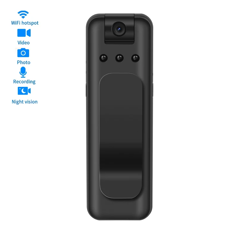 

1080P HD мини цифровая камера мобильный телефон Wifi точка доступа для судебной экспертизы и правоохранительных органов записывающее устройство 180 ° вращающийся рекордер ночного видения