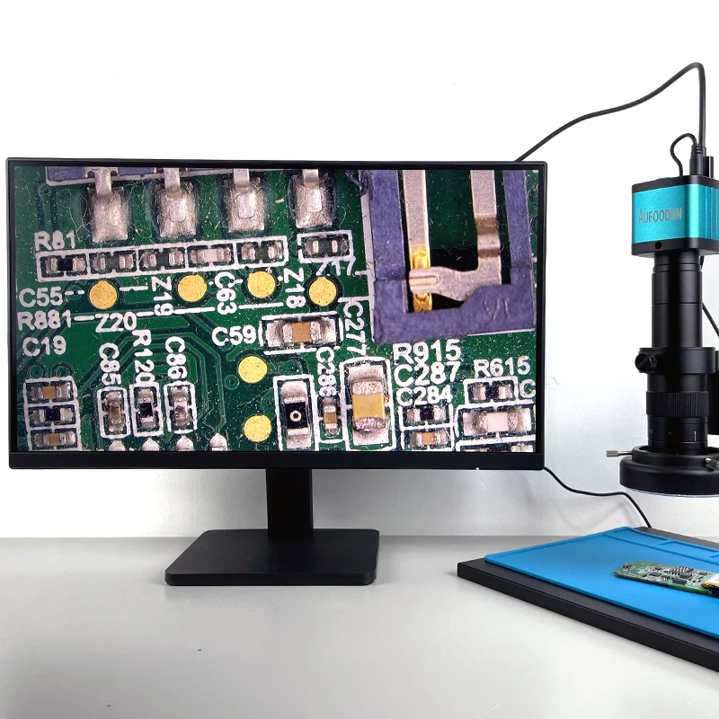 하이 클라우드 4K 48MP USB HDMI 디지털 비디오 전자 현미경 카메라 180배 줌 C 마운트 렌즈 납땜 휴대폰 수리 도구